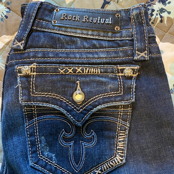 Rock Revival Dark Blue Boot Cut Jeans - Picture 3 of 4